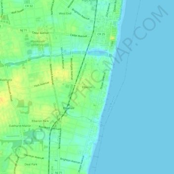 Elberon topographic map, elevation, terrain