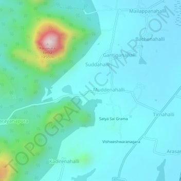 Chigatenahalli topographic map, elevation, terrain