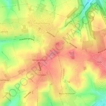 Vrouwenheide topographic map, elevation, terrain