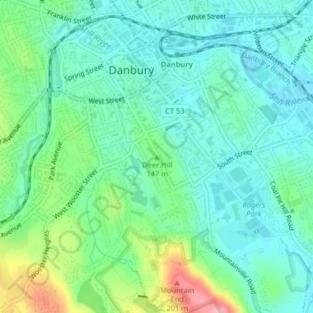Deer Hill topographic map, elevation, terrain
