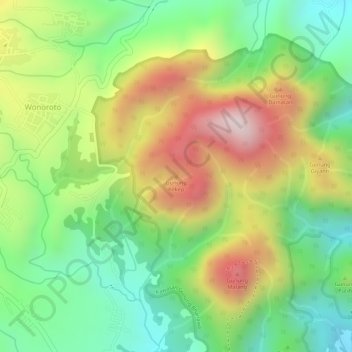 Gunung Kekep topographic map, elevation, terrain