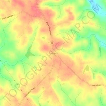 Stephens topographic map, elevation, terrain