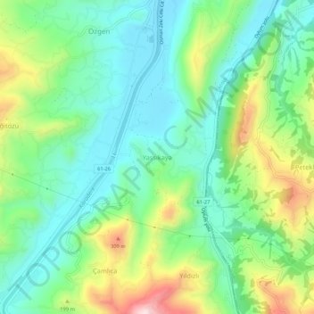 Yassıkaya topographic map, elevation, terrain