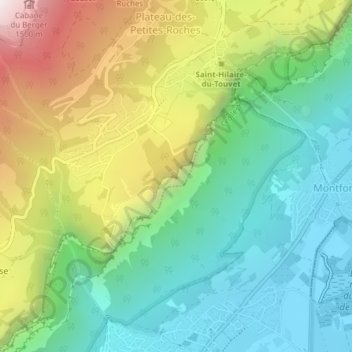 Table d'orientation du Bec Margain topographic map, elevation, terrain