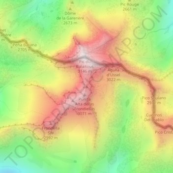 Aguja Cadier topographic map, elevation, terrain