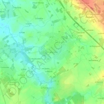 Le Champ Cartier topographic map, elevation, terrain