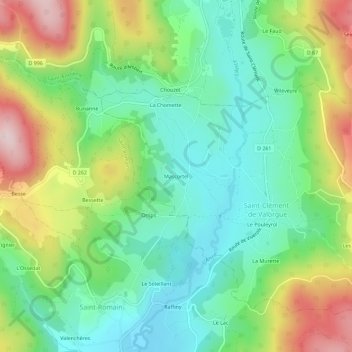 Mascortel topographic map, elevation, terrain