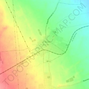 El Bordo topographic map, elevation, terrain
