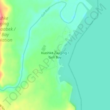 Gull Bay topographic map, elevation, terrain