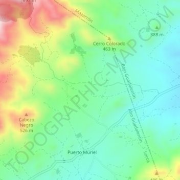 Cambrón topographic map, elevation, terrain