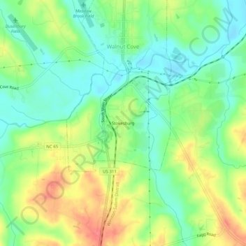 Stokesburg topographic map, elevation, terrain