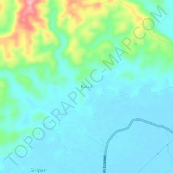 Batui topographic map, elevation, terrain