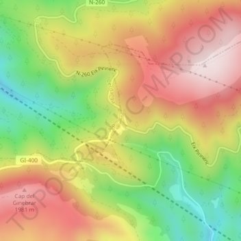 Collada de Toses topographic map, elevation, terrain