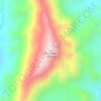 Potrerillo topographic map, elevation, terrain