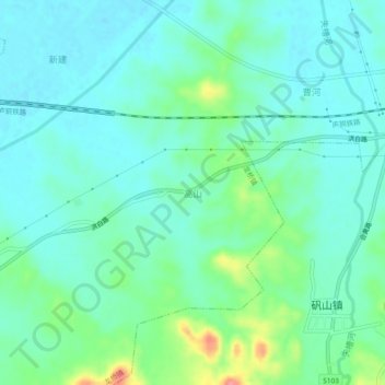 Gaoshan topographic map, elevation, terrain