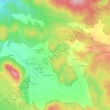 L'Éclou topographic map, elevation, terrain