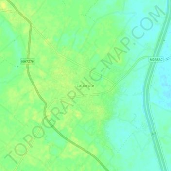Laharpur topographic map, elevation, terrain