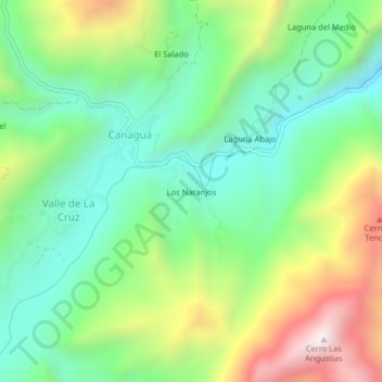 Los Naranjos topographic map, elevation, terrain