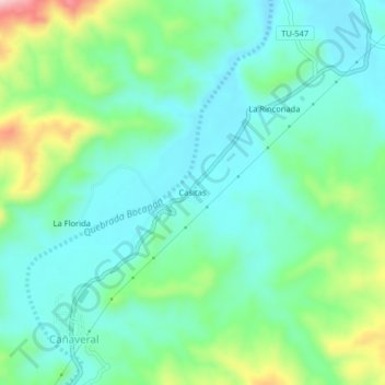 Casitas topographic map, elevation, terrain