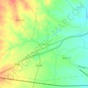 Natrampalli topographic map, elevation, terrain