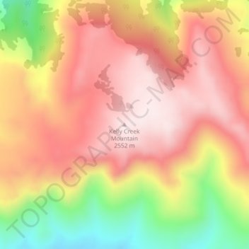 Kelly Creek Mountain topographic map, elevation, terrain
