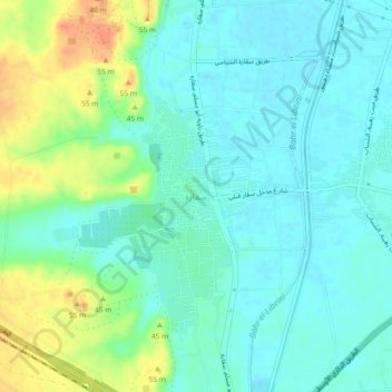 Saqqara topographic map, elevation, terrain