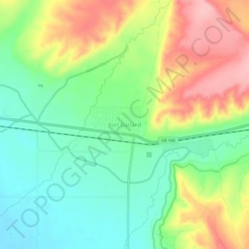 Fort Garland topographic map, elevation, terrain
