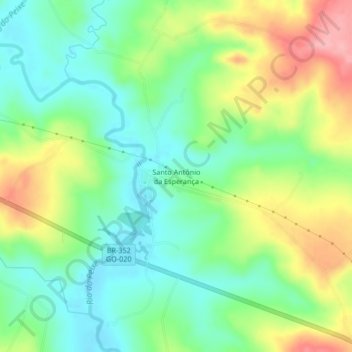 Santo Antônio da Esperança topographic map, elevation, terrain