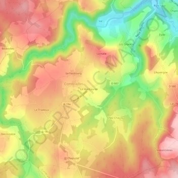 Le Montaurier topographic map, elevation, terrain