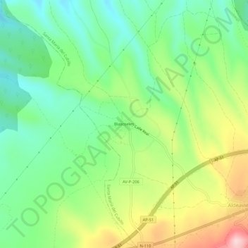 Blascoeles topographic map, elevation, terrain