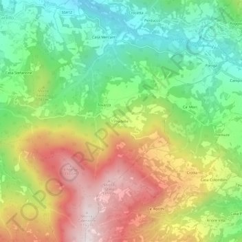 Pradelle topographic map, elevation, terrain