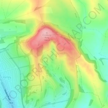 Deep Bottom topographic map, elevation, terrain