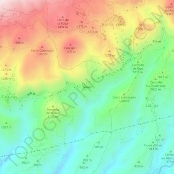 Nieles topographic map, elevation, terrain