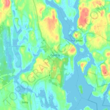 Godby topographic map, elevation, terrain
