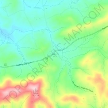 Willis topographic map, elevation, terrain