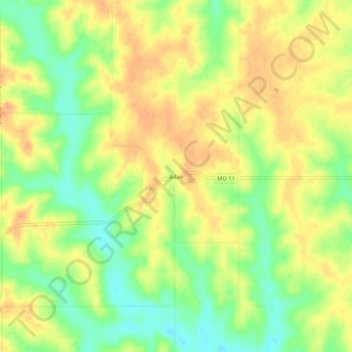 Adair topographic map, elevation, terrain