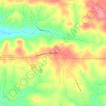 Micaville topographic map, elevation, terrain