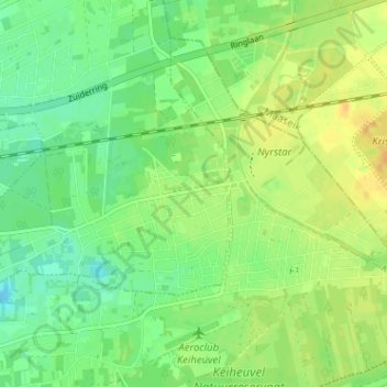 Wezel topographic map, elevation, terrain