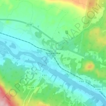 Torpshammar topographic map, elevation, terrain