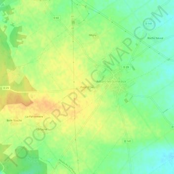 Patte d'Oie topographic map, elevation, terrain