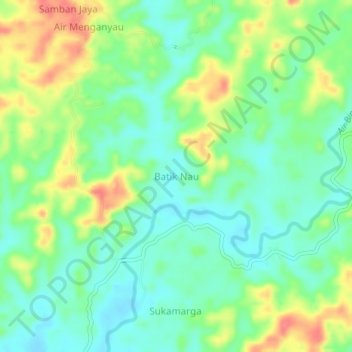 Batik Nau topographic map, elevation, terrain