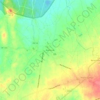 Burinhosa topographic map, elevation, terrain