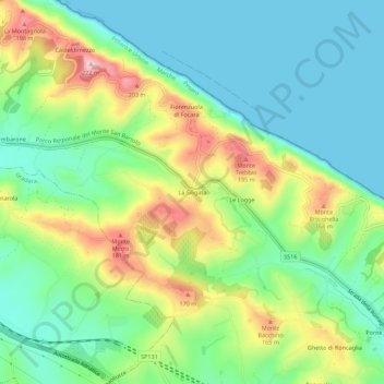 La Siligata topographic map, elevation, terrain