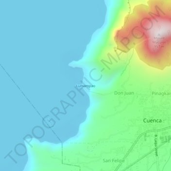 Lumampao topographic map, elevation, terrain
