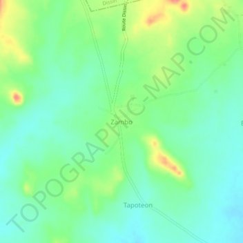 Zambo topographic map, elevation, terrain