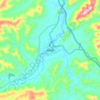 Meicheng topographic map, elevation, terrain