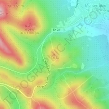 El Aljibe topographic map, elevation, terrain