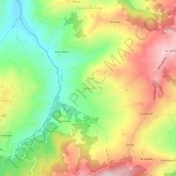 Vogno topographic map, elevation, terrain