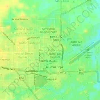 Barrio El Dorado topographic map, elevation, terrain
