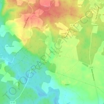 Laplante topographic map, elevation, terrain